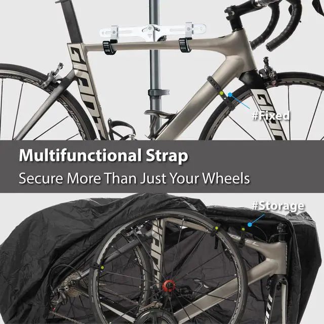 Alt view image 5 of 6 - Bike Strap Lite (2 Packs), Bicycle Rack & Wheel Stabilizer Straps | 15" Connectable Silicone Straps, Scratch-Free & Washable, Secure Bikes for Transport & Storage, Pant Leg Bands & Cycling Gear