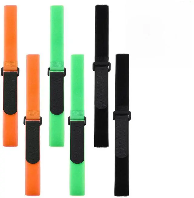 Main image of 6 Pcs Bike Rack Straps, 60 × 2 cm Adjustable Bicycle Wheel Stabilizer Straps with Hook, Bicycle Tie Downs Road Bike Weel Accessories for Camping Equipment Yoga Mats (Black, Green, Orange)