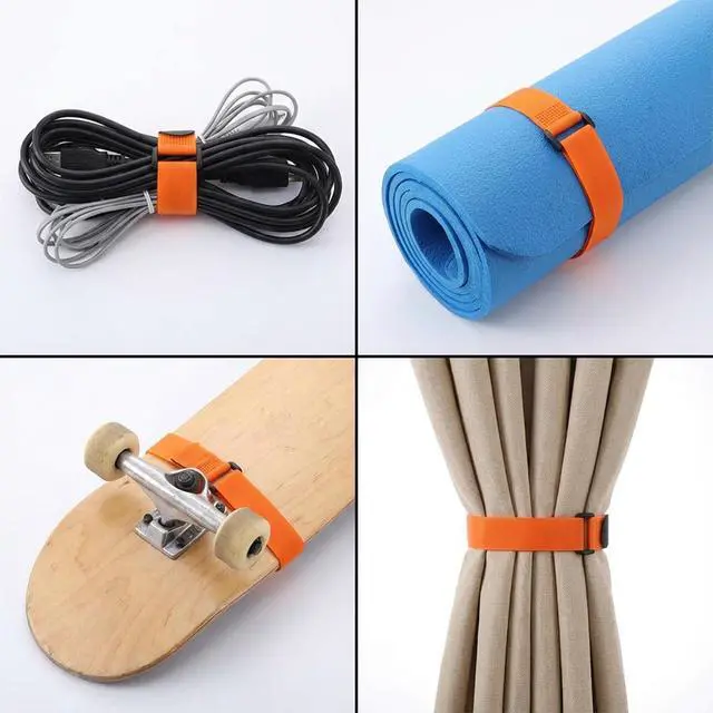 Alt view image 3 of 7 - 6 Pcs Bike Rack Straps, 60 × 2 cm Adjustable Bicycle Wheel Stabilizer Straps with Hook, Bicycle Tie Downs Road Bike Weel Accessories for Camping Equipment Yoga Mats (Black, Green, Orange)