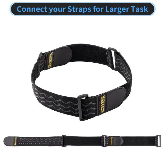 Alt view image 7 of 7 - Elastic Cinch Straps with Anti-Slip Strips, 12'' x 2'' (8 Pack) | Heavy Duty Multipurpose Hook and Loop Straps for Extension Cords, Cables, Ropes, Hoses, Bikes, Pant Garters