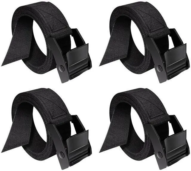 Main image of Lashing Straps with Buckles, 0.75'' x 48'' Tie Down Straps Ratchet | Adjustable Cam Buckle Pull Luggage Straps Cinch Strap for Packing Cargo Trucks Motorcycle Kayak Bike Rack Black 4 Pack