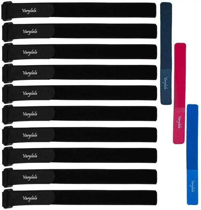 Main image of 10 Pcs Versatile Hook and Loop Securing Straps Tie downs Fastening Stabilizer Straps (1x24) (Black)