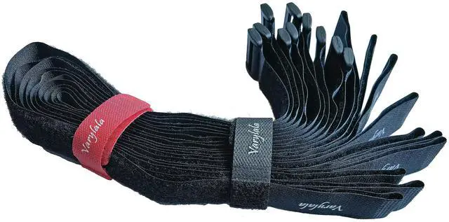 Alt view image 6 of 7 - 10 Pcs Versatile Hook and Loop Securing Straps Tie downs Fastening Stabilizer Straps (1x24) (Black)