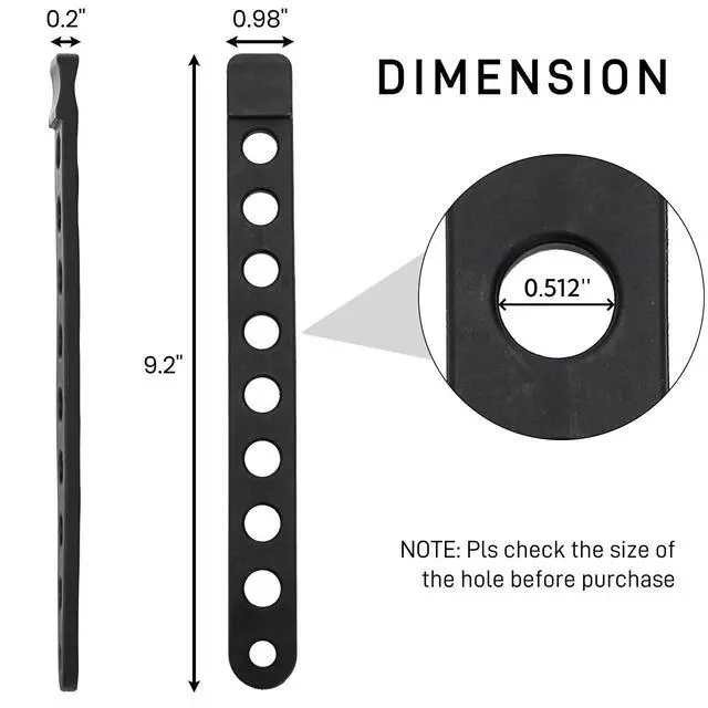 Alt view image 2 of 7 - 12 Pieces Rubber Bike Rack Straps, Bicycle Wheel Strap Replacement | Bike Cradle Carrier Wheel Stabilizer Strap with Holes for Outdoor Activities Car Rack, Cradle Tie Down