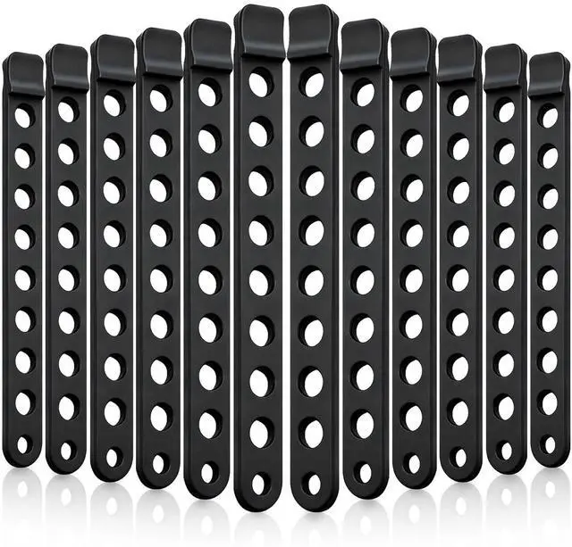 Main image of 12 Pieces Rubber Bike Rack Straps, Bicycle Wheel Strap Replacement | Bike Cradle Carrier Wheel Stabilizer Strap with Holes for Outdoor Activities Car Rack, Cradle Tie Down