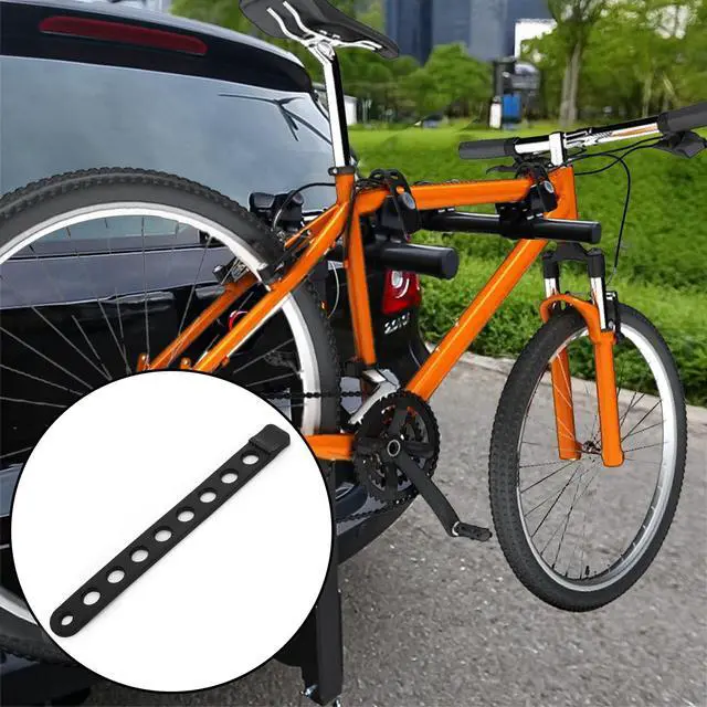 Alt view image 5 of 7 - 12 Pieces Rubber Bike Rack Straps, Bicycle Wheel Strap Replacement | Bike Cradle Carrier Wheel Stabilizer Strap with Holes for Outdoor Activities Car Rack, Cradle Tie Down