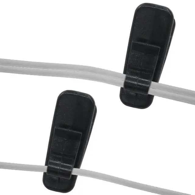 Alt view image 4 of 5 - Earphone Wire Clips, 12 Pack, Black | Durable Microphone Mount, Clothing Clips for Headset Cords, Ideal for Phone, Earphones, and Walkie-Talkies