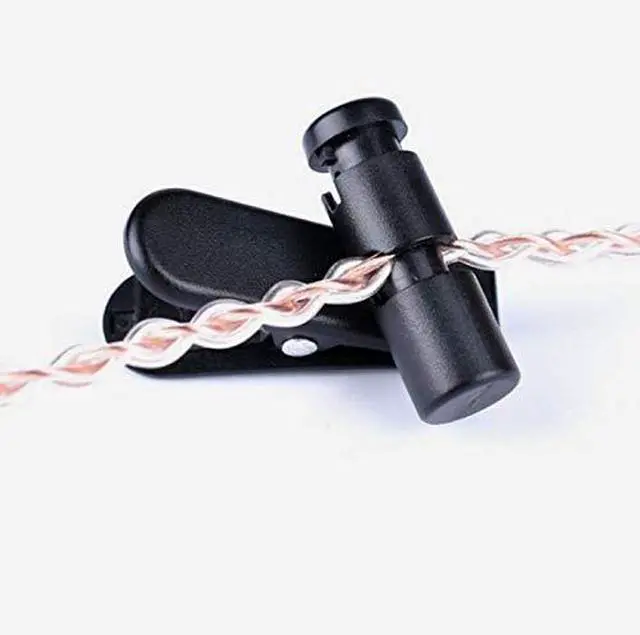 Alt view image 2 of 3 - Headset Wire Clip for Earphone Wire, Fixed Cable on The Clothes, 2 Pcs Black Clips for Most Headset Wire