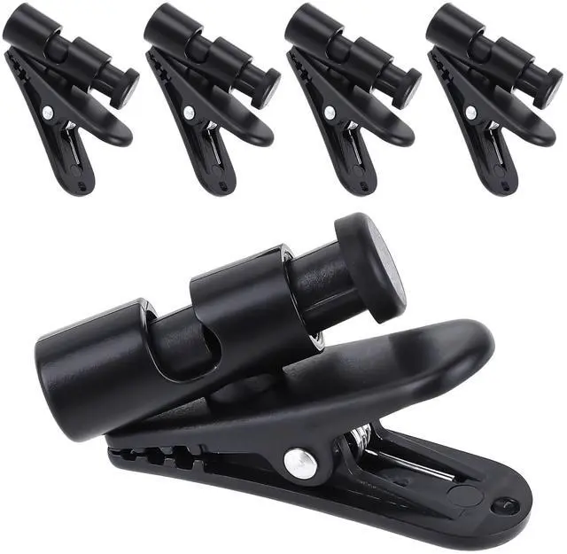 Main image of 5 Pack Headset Cord Clip Headphone Wire Clips Earbud Cable Clips Black Earphone Cable Cord Clamp Hooks Collar Clothing Clip, Fixed Cables on The Clothes, for 2-4mm Wire
