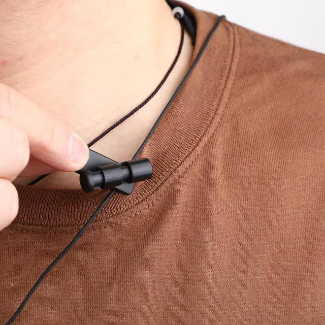 Alt view image 2 of 7 - 5 Pack Headset Cord Clip Headphone Wire Clips Earbud Cable Clips Black Earphone Cable Cord Clamp Hooks Collar Clothing Clip, Fixed Cables on The Clothes, for 2-4mm Wire