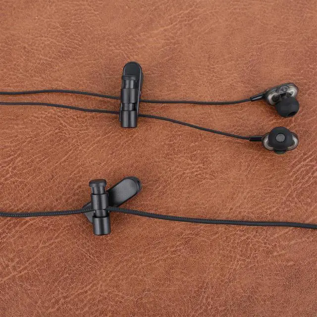 Alt view image 3 of 7 - 5 Pack Headset Cord Clip Headphone Wire Clips Earbud Cable Clips Black Earphone Cable Cord Clamp Hooks Collar Clothing Clip, Fixed Cables on The Clothes, for 2-4mm Wire