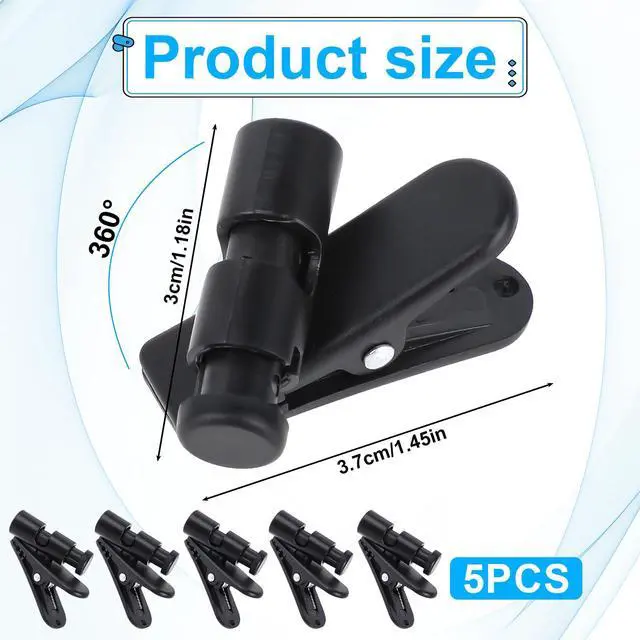 Alt view image 5 of 7 - 5 Pack Headset Cord Clip Headphone Wire Clips Earbud Cable Clips Black Earphone Cable Cord Clamp Hooks Collar Clothing Clip, Fixed Cables on The Clothes, for 2-4mm Wire