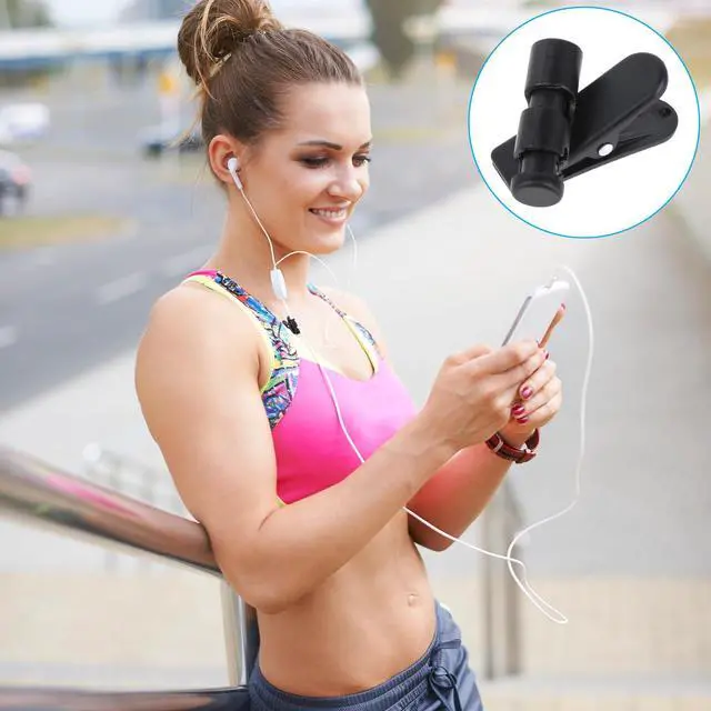 Alt view image 7 of 7 - 5 Pack Headset Cord Clip Headphone Wire Clips Earbud Cable Clips Black Earphone Cable Cord Clamp Hooks Collar Clothing Clip, Fixed Cables on The Clothes, for 2-4mm Wire
