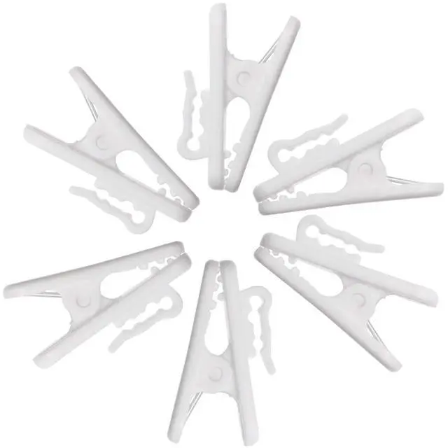Main image of 1 Inch Length Small Earphone Wire Clips Headphone Mount Cable Clothing Clip Earbud Clip to Keep Earphone/Microphone Cord in Place for 1.5mm Wires Diameter Round Wire Earphones,6Pcs (White)