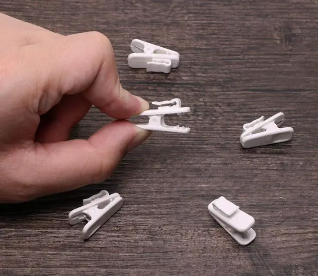 Alt view image 4 of 4 - 1 Inch Length Small Earphone Wire Clips Headphone Mount Cable Clothing Clip Earbud Clip to Keep Earphone/Microphone Cord in Place for 1.5mm Wires Diameter Round Wire Earphones,6Pcs (White)