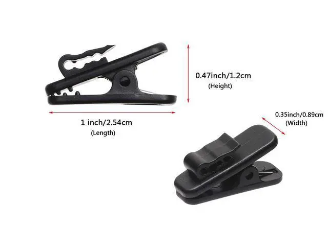 Alt view image 2 of 4 - 1 Inch Length Small Earphone Wire Clips Headphone Mount Cable Clothing Clip Earbud Clip to Keep Earphone/Microphone Cord in Place for 1.5mm Wire Diameter Round Wire Earphones,6Pcs (Black)