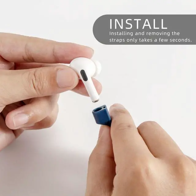 Alt view image 3 of 7 - Magnetic Anti-Lost Straps for AirPods,4 Pack Ultra Strong Magnetic AirPods Strap Anti-Lost Neck Rope Cord,Soft Silicone Sports Lanyard Compatible with AirPods 1&2/ Pro /2nd/3rd (Black/White/Grey/Blue)