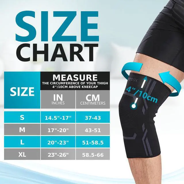 Alt view image 2 of 6 - Knee Compression Sleeve for Men and Women (2 Pack), Knee Support Brace for Running and Work out (Medium)