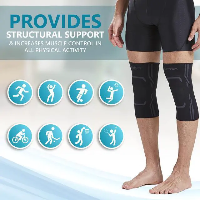 Alt view image 6 of 6 - Knee Compression Sleeve for Men and Women (2 Pack), Knee Support Brace for Running and Work out (Medium)
