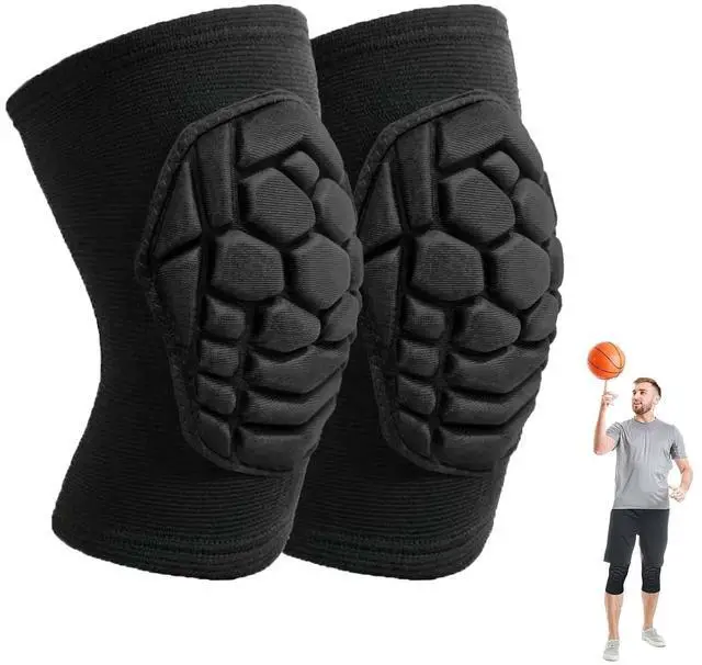 Main image of Men Women Knee Pads for Volleyball, Soft Breathable Elastic Sleeve, Black L | Adult Wrestling Knee Protectors, Anti-Slip Knee Sleeve, Flexible Cushion, For Dancing, Bike, Soccer, Softball, Gardening