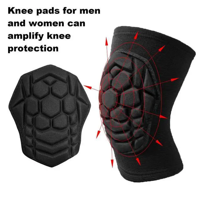 Alt view image 2 of 6 - Men Women Knee Pads for Volleyball, Soft Breathable Elastic Sleeve, Black L | Adult Wrestling Knee Protectors, Anti-Slip Knee Sleeve, Flexible Cushion, For Dancing, Bike, Soccer, Softball, Gardening