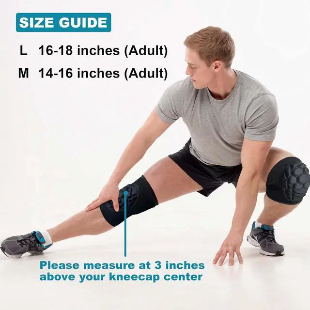 Alt view image 6 of 6 - Men Women Knee Pads for Volleyball, Soft Breathable Elastic Sleeve, Black L | Adult Wrestling Knee Protectors, Anti-Slip Knee Sleeve, Flexible Cushion, For Dancing, Bike, Soccer, Softball, Gardening