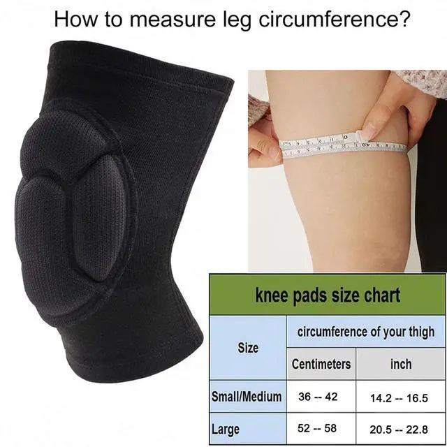 Alt view image 2 of 7 - Knee Pads, Collision Avoidance Knee Sleeve for Men Women, Large | Garden, Gardening, House Cleaning, Construction Work, Dancing, Volleyball, Flooring, Climbing, Riding, Thick EVA Foam Padding