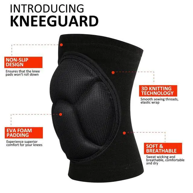 Alt view image 3 of 7 - Knee Pads, Collision Avoidance Knee Sleeve for Men Women, Large | Garden, Gardening, House Cleaning, Construction Work, Dancing, Volleyball, Flooring, Climbing, Riding, Thick EVA Foam Padding