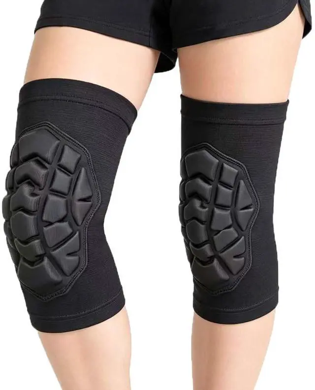 Main image of Adult Knee Pads for Men & Women - Elastic Sleeves & Flexible Pads, Black M | Wrestling Kneepads for Volleyball, Basketball, Football, Compression Knee Support for Dancing, Biking, Fitness, Muay Thai