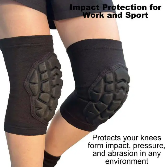 Alt view image 5 of 7 - Adult Knee Pads for Men & Women - Elastic Sleeves & Flexible Pads, Black M | Wrestling Kneepads for Volleyball, Basketball, Football, Compression Knee Support for Dancing, Biking, Fitness, Muay Thai