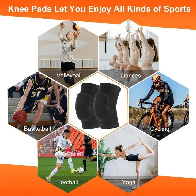 Alt view image 6 of 6 - Volleyball Knee Pads for Women, Men, Youth, Girls, Kids, Knee brace for Volleyball Basketball Football Dance Yoga Tennis Running Cycling Workout Climbing Wrestling