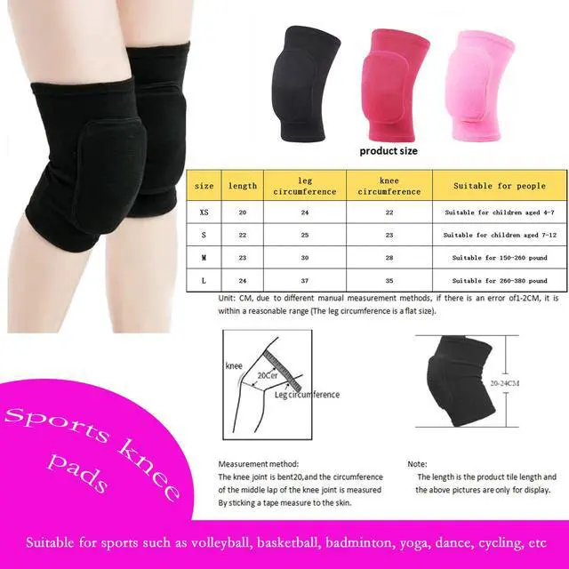 Alt view image 3 of 6 - Anti slip sponge, soft and breathable men's, women's, girls', and children's black knee pads suitable for sports scenes