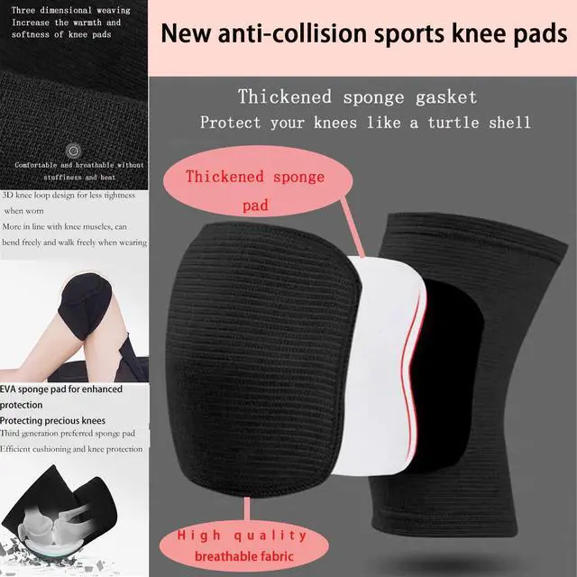 Alt view image 4 of 6 - Anti slip sponge, soft and breathable men's, women's, girls', and children's black knee pads suitable for sports scenes