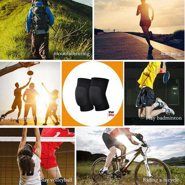 Alt view image 6 of 6 - Anti slip sponge, soft and breathable men's, women's, girls', and children's black knee pads suitable for sports scenes