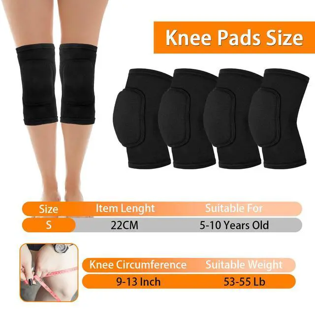 Alt view image 2 of 7 - 2 Pairs Volleyball Knee Pads Youth, Black Knee Pads for Girls, Women, Kids | Soft Protective Sports Knee Pads for Volleyball, Dance, Football, Yoga, Tennis, Running, Cycling & More
