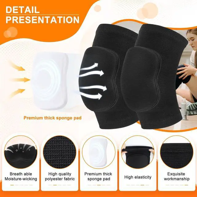 Alt view image 2 of 6 - Volleyball Knee Pads for Girls Women Men Youth Kids Knees Protective | Soft Breathable Knee Pads for Volleyball Basketball Football Dance Yoga Wrestling Tennis Running Cycling Fitness