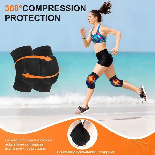 Alt view image 3 of 6 - Volleyball Knee Pads for Girls Women Men Youth Kids Knees Protective | Soft Breathable Knee Pads for Volleyball Basketball Football Dance Yoga Wrestling Tennis Running Cycling Fitness