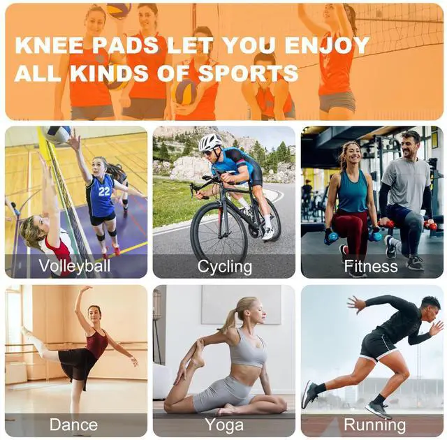 Alt view image 6 of 6 - Volleyball Knee Pads for Girls Women Men Youth Kids Knees Protective | Soft Breathable Knee Pads for Volleyball Basketball Football Dance Yoga Wrestling Tennis Running Cycling Fitness