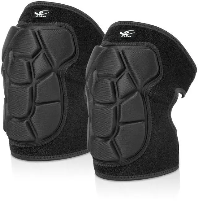Main image of Flexible Knee Pads for Wrestling with Thick EVA Foam Padding | Anti-Slip Adjustable Collision Avoidance Knee Brace for Men Women Kids Dancers Volleyball Basketball Gardening (Black, Medium)