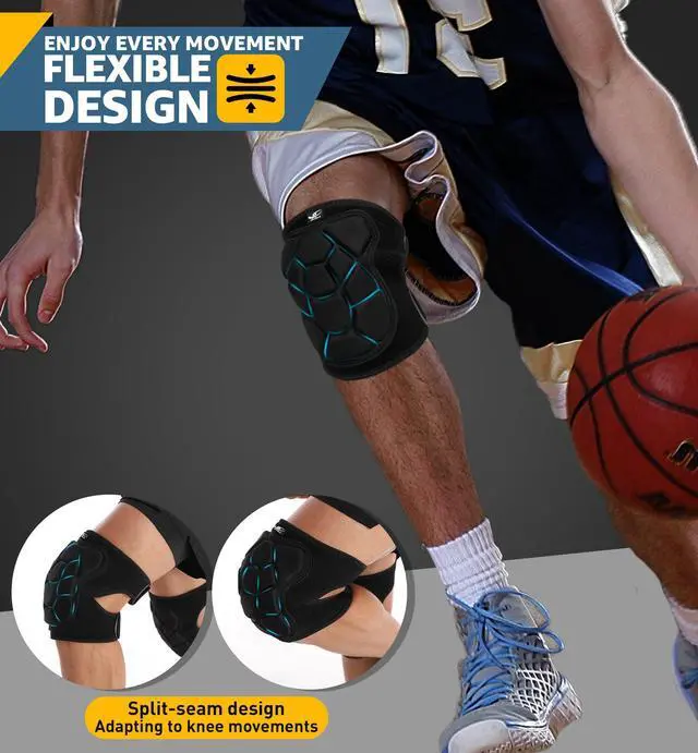 Alt view image 3 of 6 - Flexible Knee Pads for Wrestling with Thick EVA Foam Padding | Anti-Slip Adjustable Collision Avoidance Knee Brace for Men Women Kids Dancers Volleyball Basketball Gardening (Black, Medium)