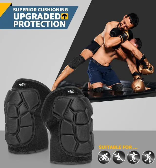 Alt view image 2 of 6 - Flexible Knee Pads for Wrestling with Thick EVA Foam Padding | Anti-Slip Adjustable Collision Avoidance Knee Brace for Men Women Kids Dancers Volleyball Basketball Gardening (Black, Medium)