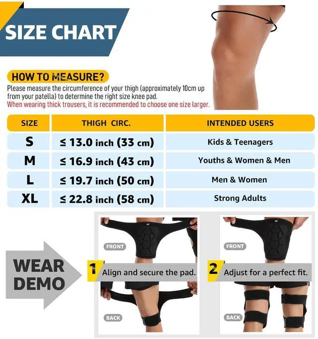 Alt view image 6 of 6 - Flexible Knee Pads for Wrestling with Thick EVA Foam Padding | Anti-Slip Adjustable Collision Avoidance Knee Brace for Men Women Kids Dancers Volleyball Basketball Gardening (Black, Medium)