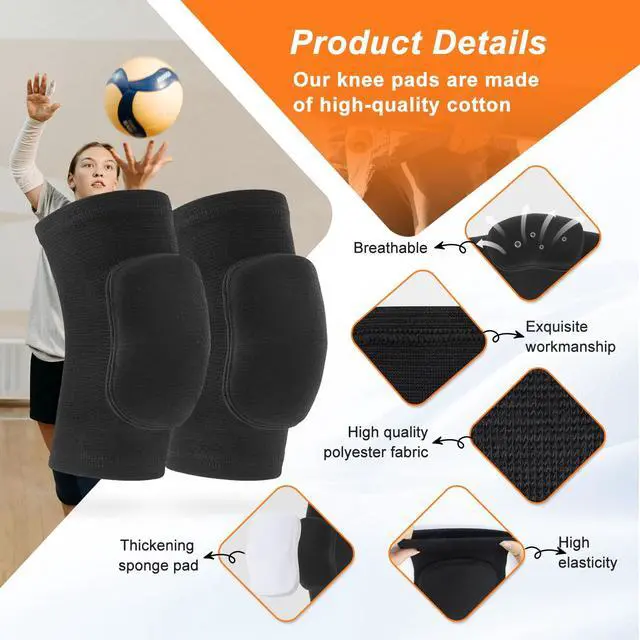 Alt view image 2 of 7 - Volleyball Knee Pads for Dancers, Soft Breathable Knee Pads for Men Women Youth Girls Kids Knees Protective, Knee Braces for Volleyball Football Dance Yoga Wrestling Running Cycling