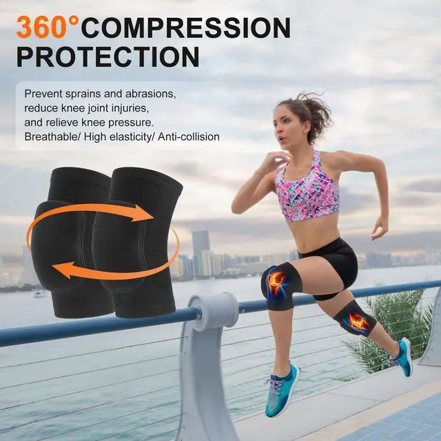 Alt view image 4 of 7 - Volleyball Knee Pads for Dancers, Soft Breathable Knee Pads for Men Women Youth Girls Kids Knees Protective, Knee Braces for Volleyball Football Dance Yoga Wrestling Running Cycling