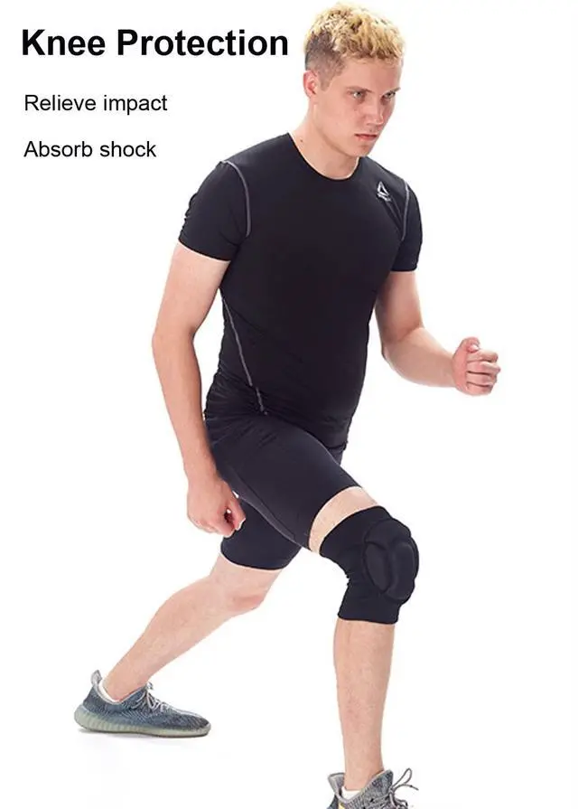 Alt view image 2 of 6 - Knee Pads for Women & Men, Basketball Knee Pads Volleyball Knee Pads for Women Men Wrestling Knee Pads Wrestling Gear, Crash Pad Snowboarding Gear Knee Protector Soft Knee Pads for Work (Large, Black)