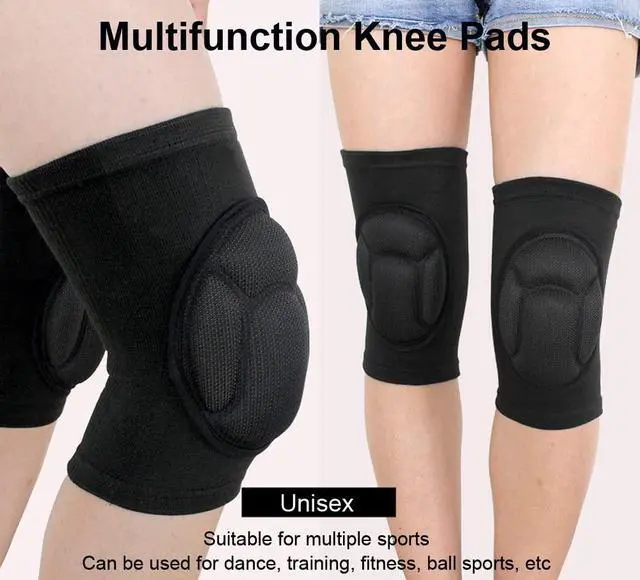Alt view image 6 of 6 - Knee Pads for Women & Men, Basketball Knee Pads Volleyball Knee Pads for Women Men Wrestling Knee Pads Wrestling Gear, Crash Pad Snowboarding Gear Knee Protector Soft Knee Pads for Work (Large, Black)