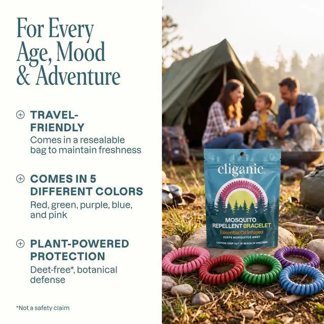 Alt view image 2 of 7 - 10 Pack Mosquito Repellent Bracelets for Adults & Kids (Rainbow Colors) - Natural DEET-Free Bands, Individually Wrapped
