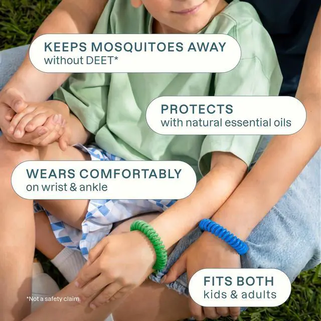 Alt view image 5 of 7 - 10 Pack Mosquito Repellent Bracelets for Adults & Kids (Rainbow Colors) - Natural DEET-Free Bands, Individually Wrapped