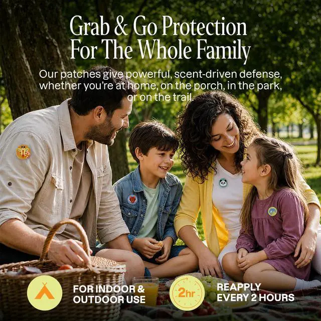 Alt view image 6 of 7 - Mosquito Repellent Stickers for Kids & Adults (90 Pack) - Animal Patches, Natural DEET-Free, Essential Oil Infused, Insect Repelling Garments