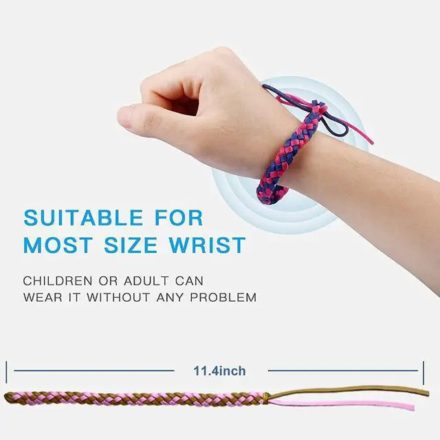Alt view image 3 of 7 - 12 Pack Mosquito Repellent Bracelets, Individually Wrapped PU Leather Mixed Color Insect Bug Repellent Wrist Bands for Kids Adults Outdoor Camping Fishing Traveling